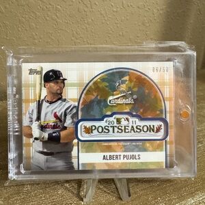 Albert Pujols Topps 2018 Update Series No. PSL-AP /50 Rare Mem Card Thick Stock